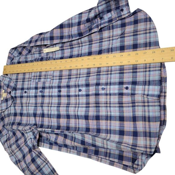 Goodthreads Women's Plaid Washed Button-UpShirt Blue Long Sleeve Size Medium - Picture 14 of 14